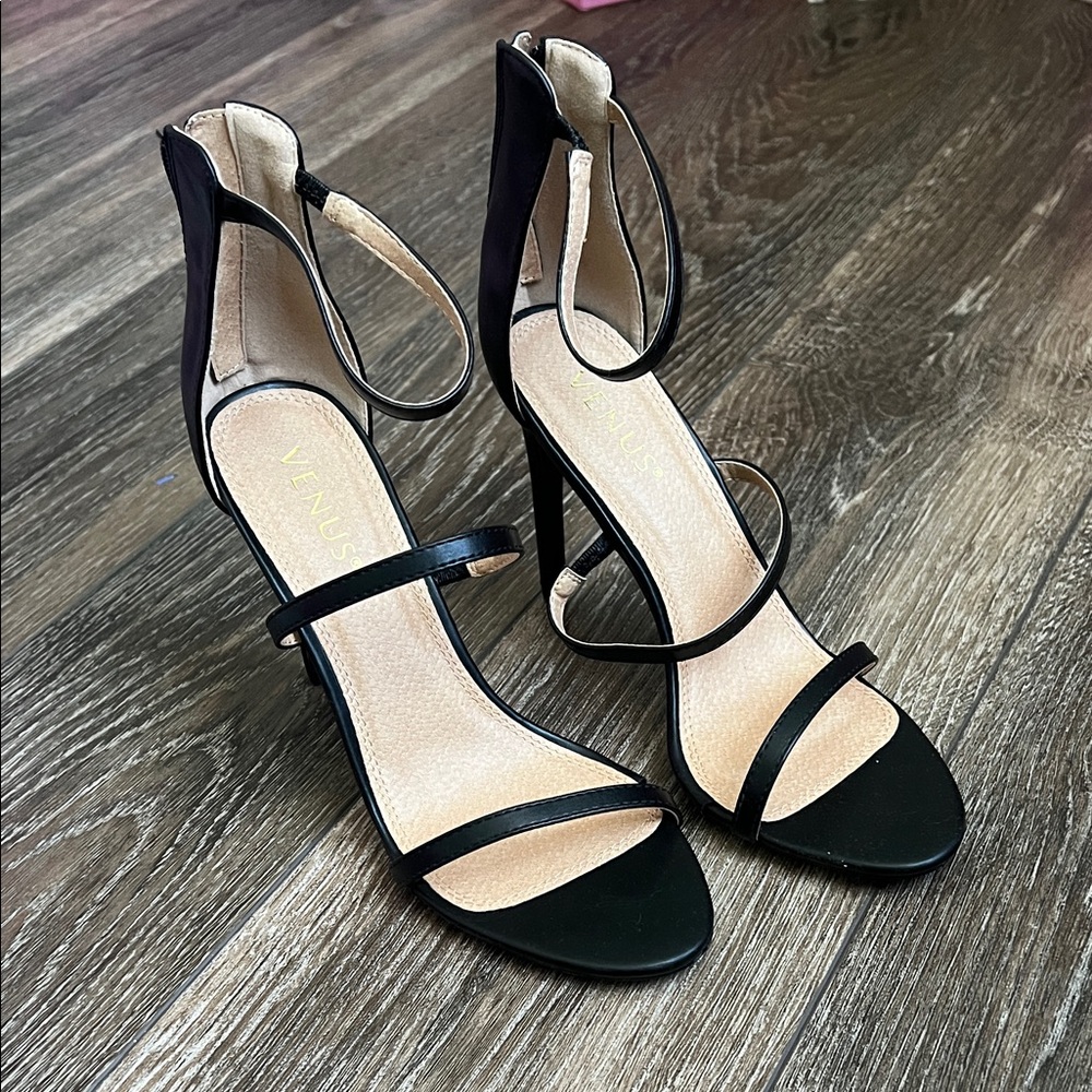 Elegant Black Strappy Heels